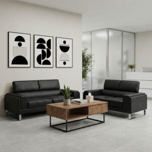 Shea Argos The Classic 2pc pu lounge set in black shade
