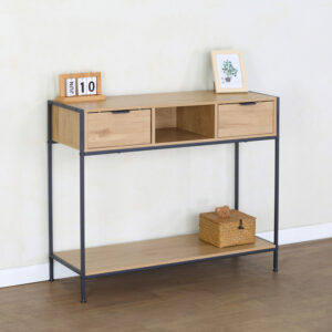 Console Regando Argos The Classic in oak color with black metal 100x35x80cm