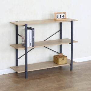 085 000028 Floor shelf Nebranzo Argos The Classic in oak color with black metal 106x35x80cm