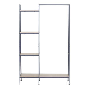 085 000030 2 Entrance unit-shelf Herevy Argos The Classic in oak color with black metal 101x35x160cm