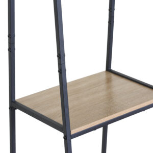 085 000030 3 Entrance unit-shelf Herevy Argos The Classic in oak color with black metal 101x35x160cm