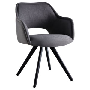 Rotating armchair Soreyia Argos The Classic dark grey fabric-black metal leg 63x59x83cm