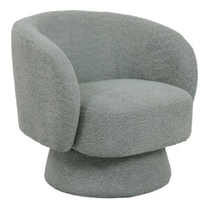 Kreslo Argos The Classic swivel armchair boucle fabric in ligh green color 78x81x77cm