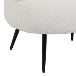 110 000091 2 Foleja Argos The Classic armchair boucle fabric in white color with black metal legs 76x75x72cm
