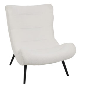 110 000095 1 Silla Argos The Classic boucle fabric armchair with footstool in white color 97x80x100cm