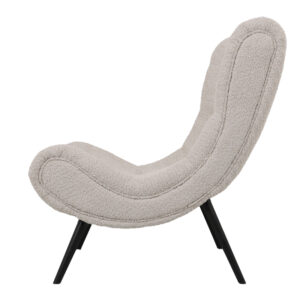 110 000097 2 Silla Argos The Classic boucle fabric armchair with footstool in beige color 97x80x100cm