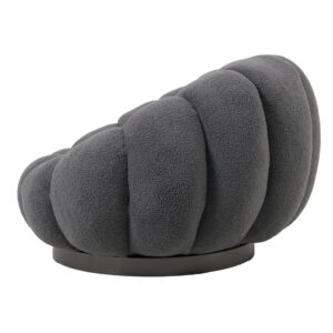 110 000100 2 Nester Argos The Classic swivel armchair with stool boucle fabric in grey color 98x97x69cm