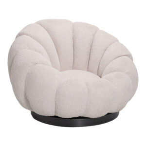 Nester Argos The Classic swivel armchair boucle fabric in beige color 98x97x69cm