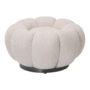 Nester Argos The Classic stool boucle  fabric in beige color D60x31cm