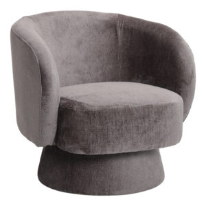 Kreslo Argos The Classic swivel armchair fabric in dark grey color 78x81x77cm