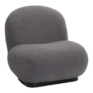 Armchair Rosalie Argos The Classic dark grey teddy fabric-black base 85x82x77cm