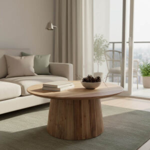 113 000047 Canicule I Argos The Classic table, solid acacia wood in natural shade, Φ80x40cm