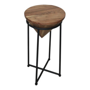 113 000049 2 Side table Miles I Argos The Classic solid acacia wood in natural shade Φ31x53cm
