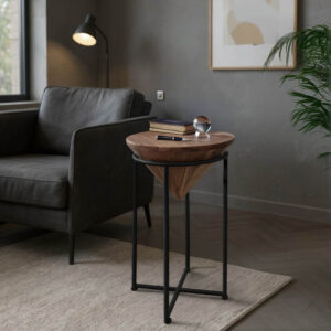 113 000049 Side table Miles I Argos The Classic solid acacia wood in natural shade Φ31x53cm