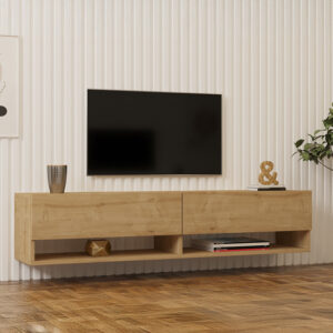 120 000530 Melosa Argos The Classic wall-mounted TV cabinet in oak shade 141x30x31cm