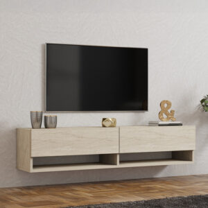 120 000531 Melosa Argos The Classic wall-mounted TV cabinet in traverten 141x30x31cm
