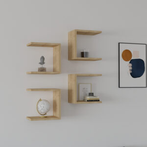 120 000562 1 Perari Argos The Classic 4pcs wall shelf in oak shade 30x19.6x30cm
