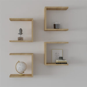 120 000562 2 Perari Argos The Classic 4pcs wall shelf in oak shade 30x19.6x30cm