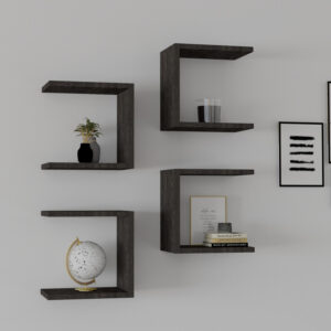 120 000563 1 Perari Argos The Classic 4pcs wall shelf in dark walnut shade 30x19.6x30cm