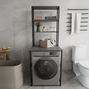 120 000598 1 Kylie Argos The Classic laundry cabinet, black metal, anthracite color, 60x60x180cm