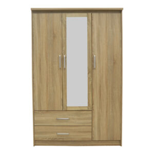 123 000230 2 Wardrobe Olympus Argos The Classic with 3 doors and drawers+mirror in sonoma colour 120x57x183