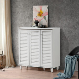 Shoe cabinet Santo Argos The Classic 16 pairs in white color 89.5x34.5x91.5cm