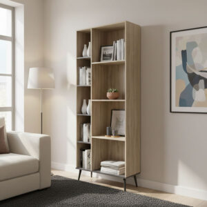 Bookcase Zezan Argos The Classic in sonoma-dark grey color 76.5x30x200.5cm