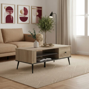 Coffee table Zezan Argos The Classic in sonoma-dark grey color 120x51x44.5cm