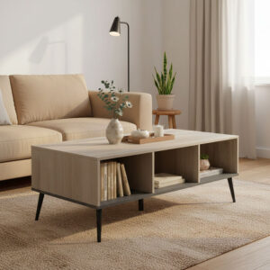 Coffee table Zezan Argos The Classic in sonoma-dark grey color 121x60x44.5cm