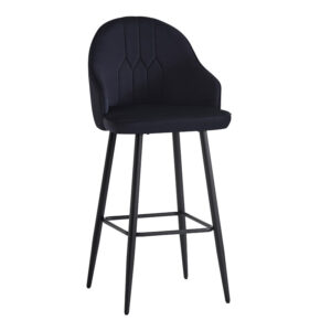 Bar stool Velva Argos The Classic velvet in black color 46x45x113cm
