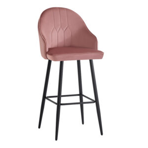 Bar stool Velva Argos The Classic velvet in rotten apple color 46x45x113cm