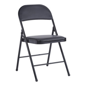 Foldable chair Niro Argos The Classic pu-metal in black color 46x46x79cm