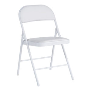 Foldable chair Niro Argos The Classic pu-metal in white color 46x46x79cm