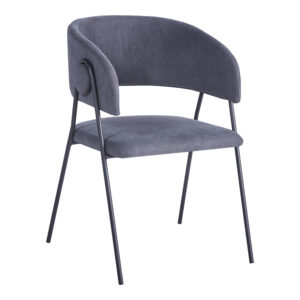 Armchair hair Rachele I Argos The Classic anthracite fabric-black metal leg 52x65x79cm