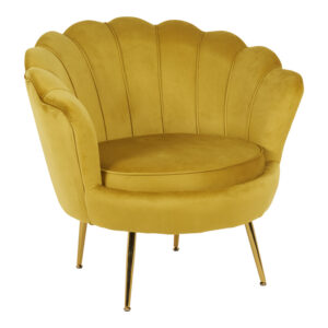 Daimon Argos The Classic velvet armchair in yellow shade 79x74x78cm