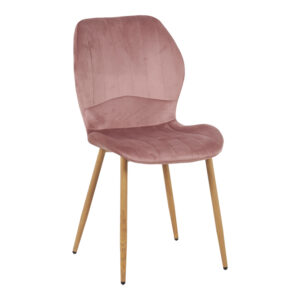 Jelour Argos The Classic velvet chair in rotten apple shade-natural metal legs 46.5x60x84cm