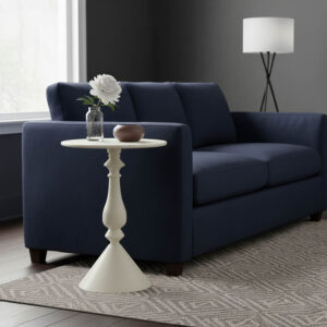 128 000057 Lalou Argos The Classic metal side table in cream shade D40x55cm