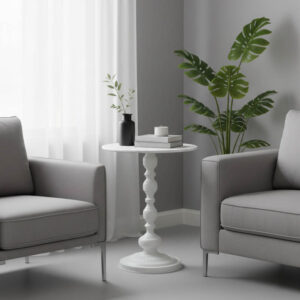 Anesor Argos The Classic metal side table in cream shade D40x52cm