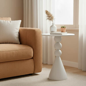 Side table Bilane Argos The Classic metal in cream  shade D39x60cm