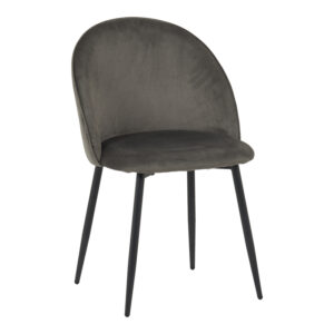 Chair Perch Argos The Classic velvet in anthracite with black metal legs 50x43x82cm