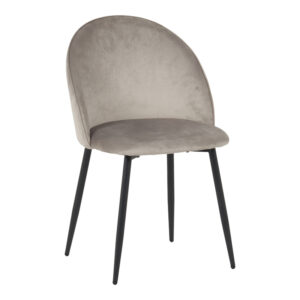 Chair Perch Argos The Classic velvet in grey with black metal legs 50x43x82cm
