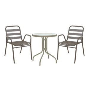 130 000120 Watson-Sussie Argos The Classic dining table set of 3 pieces champagne-glass metal D60x70cm