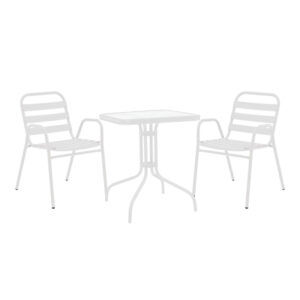 Watson-Sussie dining table Argos The Classic white metal-glass 70x70x70cm