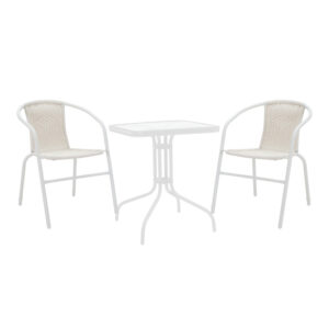 Watson-Obbi dining table Argos The Classic white metal-glass 70x70x70cm