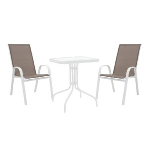 Watson-Calan dining table Argos The Classic white metal-glass 70x70x70cm