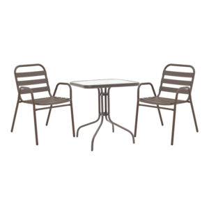 Dining table Watson-Sussie Argos The Classic metal brown-glass 60x60x70cm