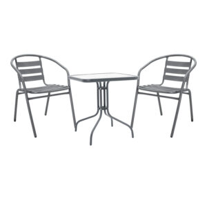 Watson-Tade Argos The Classic dining table anthracite metal-glass 70x70x70cm