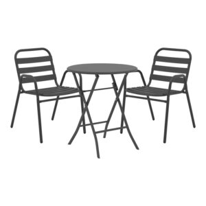 130 000184 Albero-Sussie Argos The Classic folding metal dining table in anthracite shade D60x70cm