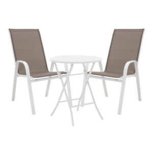 130 000187 Albero-Calan Argos The Classic folding metal dining table in white shade D60x70cm