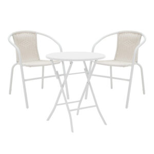 130 000188 Albero-Obbi Argos The Classic folding metal dining table in white shade D60x70cm